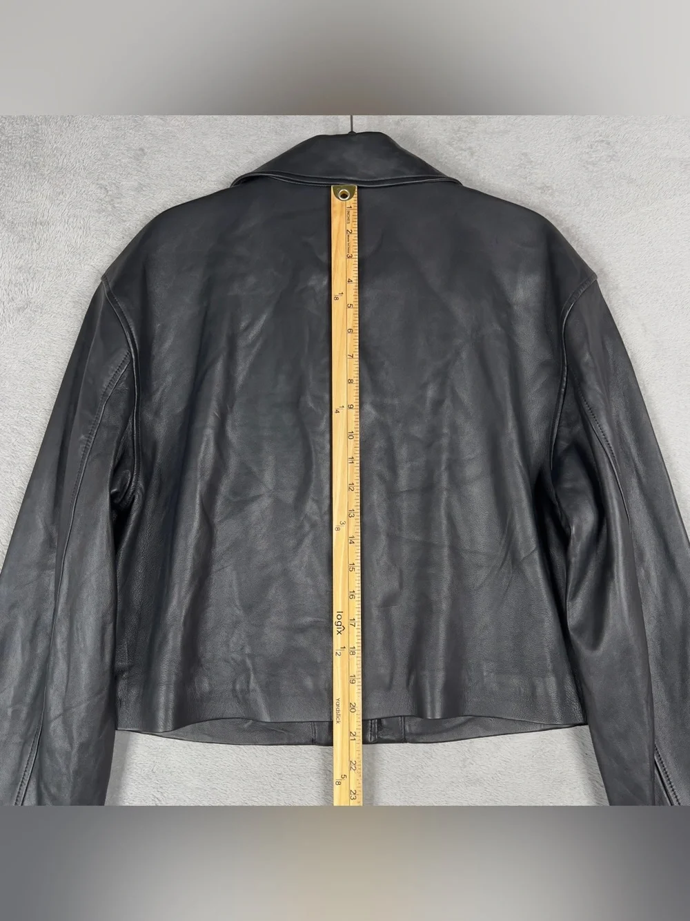 Kate Spade NY 100% Lamb Leather Cropped Motorcycle Jacket Women's XL Black